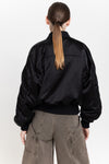 Black satin nylon bomber