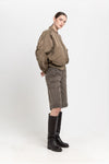 Dark beige trench cotton satin bomber