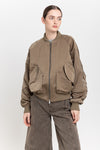 Dark beige trench cotton satin bomber