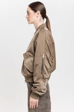 Dark beige trench cotton satin bomber