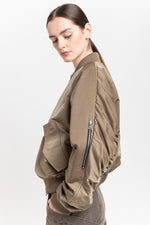 Dark beige trench cotton satin bomber