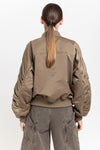 Dark beige trench cotton satin bomber
