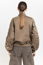 Dark beige trench cotton satin bomber