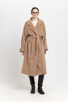 Camel plush superfine wool essential robe coat