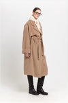 Camel plush superfine wool essential robe coat