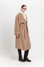 Camel plush superfine wool essential robe coat