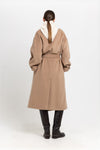 Camel plush superfine wool essential robe coat