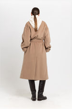 Camel plush superfine wool essential robe coat