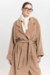 Camel plush superfine wool essential robe coat
