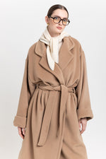 Camel plush superfine wool essential robe coat