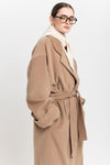 Camel plush superfine wool essential robe coat