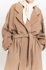 Camel plush superfine wool essential robe coat