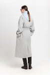 Light grey plush superfine wool essential robe coat