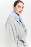 Denim blue yellow cashmere triangle scarf