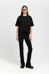 'LOGO SLEEVE' Black cotton boxy fit t-shirt