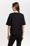 'LOGO SLEEVE' Black cotton boxy fit t-shirt