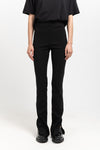 Black striped bistretch flared fitted pants