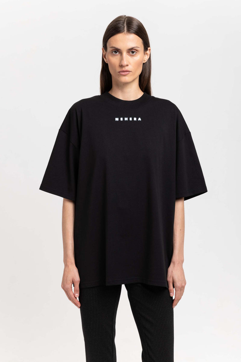 Black cotton ''BLURRED LOGO'' oversized t-shirt