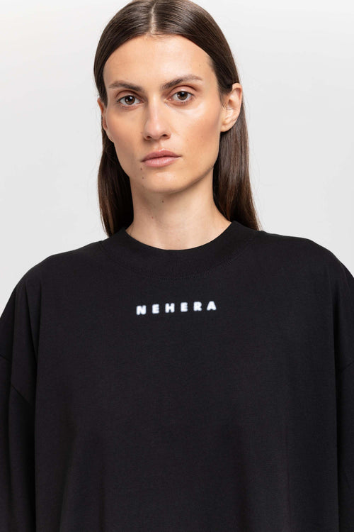 Black cotton ''BLURRED LOGO'' oversized t-shirt
