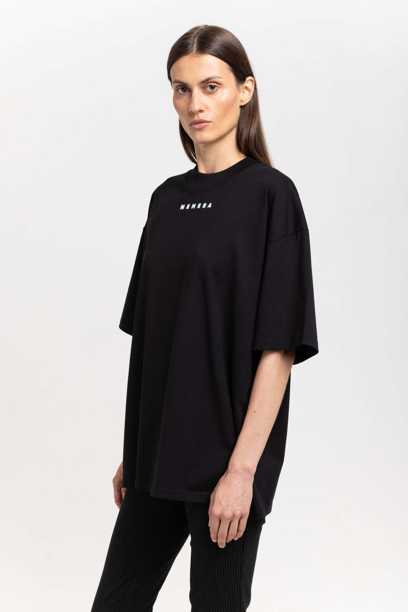 Black cotton ''BLURRED LOGO'' oversized t-shirt