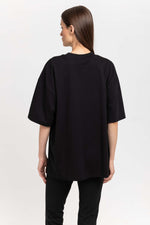 Black cotton ''BLURRED LOGO'' oversized t-shirt