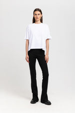 'LOGO SLEEVE' White cotton boxy fit t-shirt