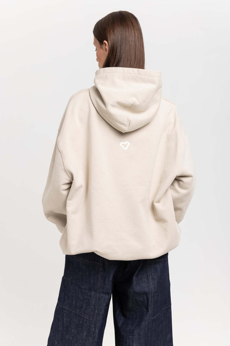 Desert dust cotton ''HEART'' hoodie