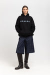 Black cotton ''BLURRED LOGO'' hoodie