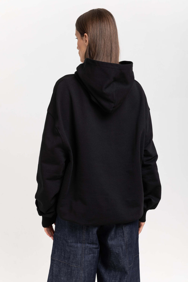 Black cotton ''BLURRED LOGO'' hoodie