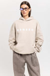 Desert dust cotton ''BLURRED LOGO'' hoodie