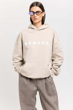 Desert dust cotton ''BLURRED LOGO'' hoodie