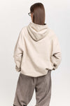 Desert dust cotton ''BLURRED LOGO'' hoodie