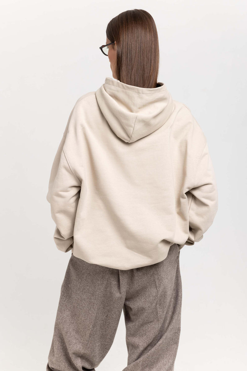 Desert dust cotton ''BLURRED LOGO'' hoodie