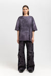 GONOE Anthracite pinstripe cotton unisex baggy pants