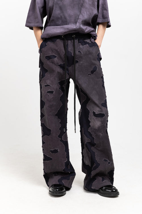 GONOE Anthracite pinstripe cotton unisex baggy pants