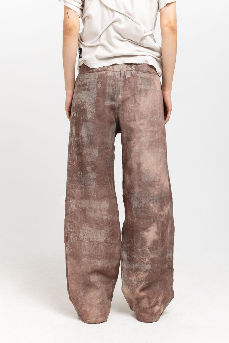 GONOE Brown linen unisex pants