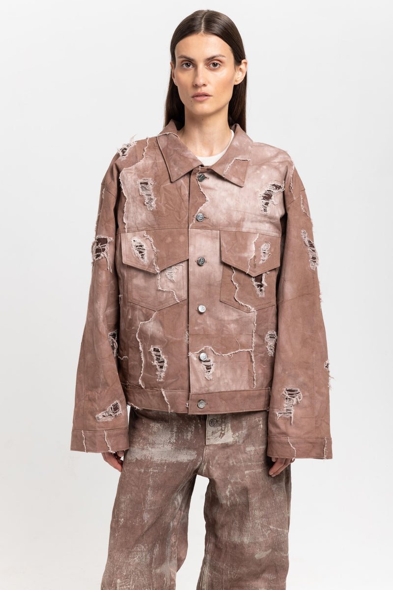 GONOE Brown denim unisex jacket
