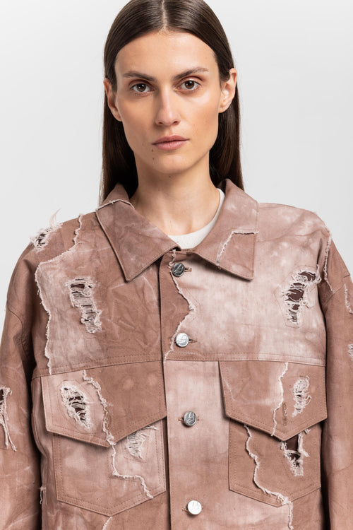 GONOE Brown denim unisex jacket