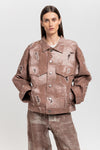 GONOE Brown denim unisex jacket