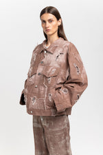 GONOE Brown denim unisex jacket