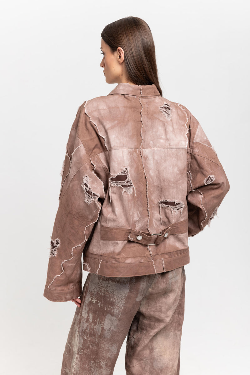 GONOE Brown denim unisex jacket