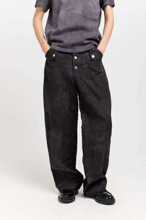 GONOE Anthracite linen unisex pants