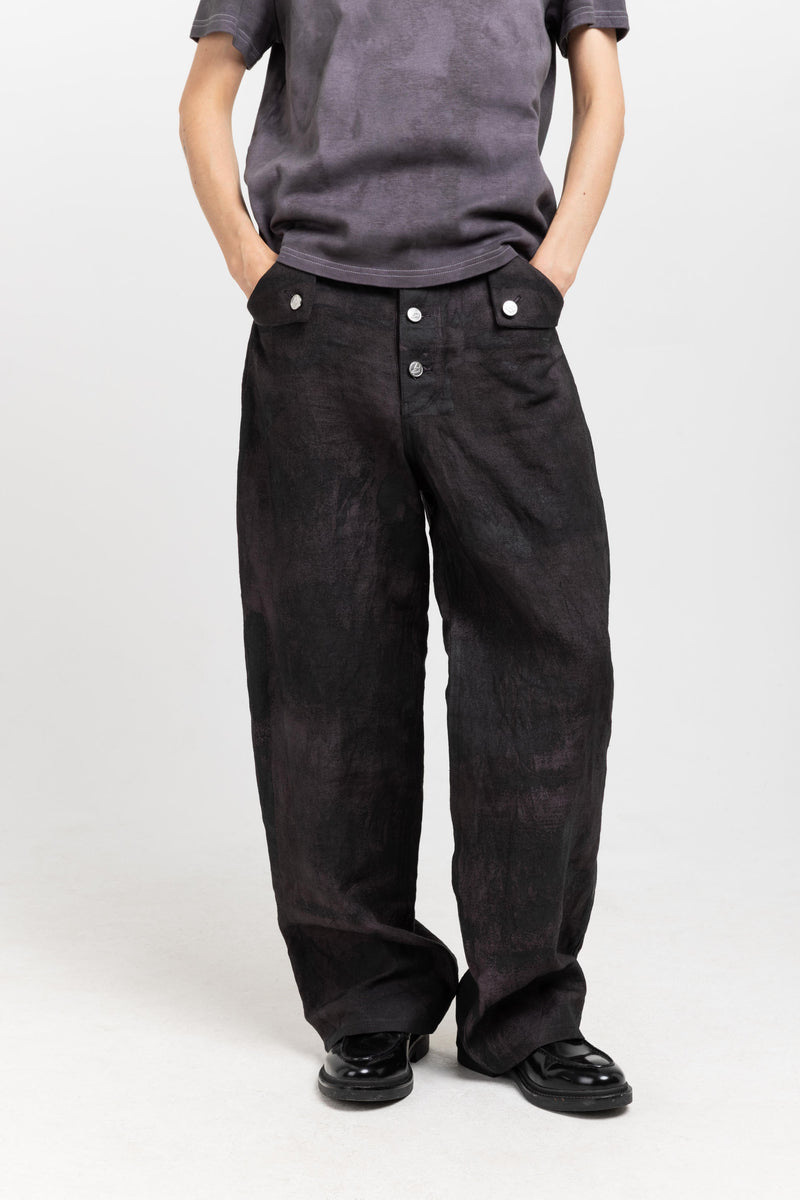 GONOE Anthracite linen unisex pants