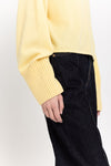 Daffodil yellow cashmere boxy cropped turtleneck