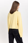 Daffodil yellow cashmere boxy cropped turtleneck