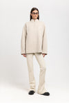 Sand doubleface cotton oversized sweatshirt