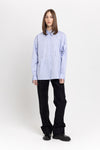 Blue chambaray poplin wrap shirt