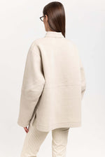 Sand doubleface cotton oversized sweatshirt