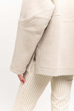 Sand doubleface cotton oversized sweatshirt