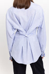 Blue chambaray poplin wrap shirt